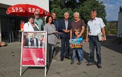 (v. l.) T. Töppler, W. Kirschke, H. Meier, A. Schweizer, Min. Stickelberger, H. Rupp m. Enkel, K. Hess